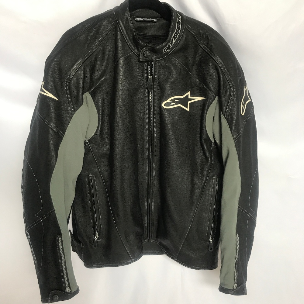 AlpineStars Motorcycle Jacket Leather Size 48